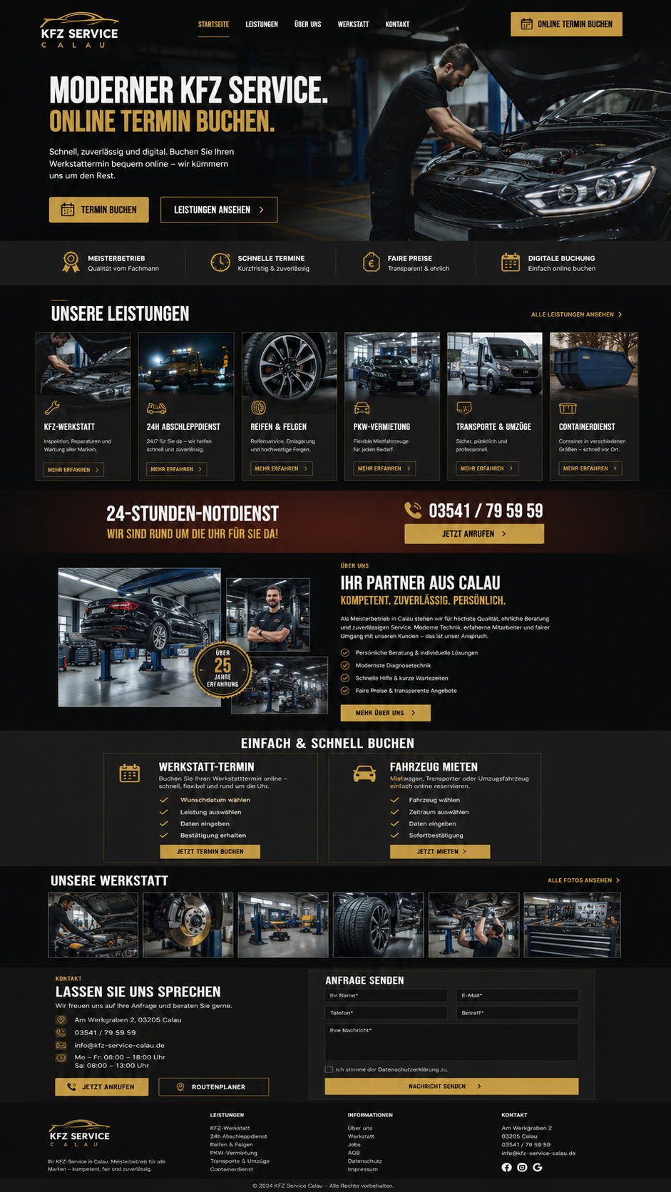 Werkstatt-Website Mockup
